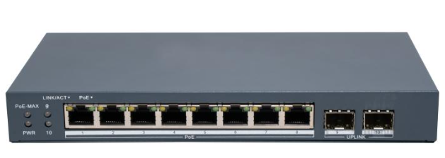 Hikvision DS-3E1510P-EI/M-8P2F — PoE kommutator